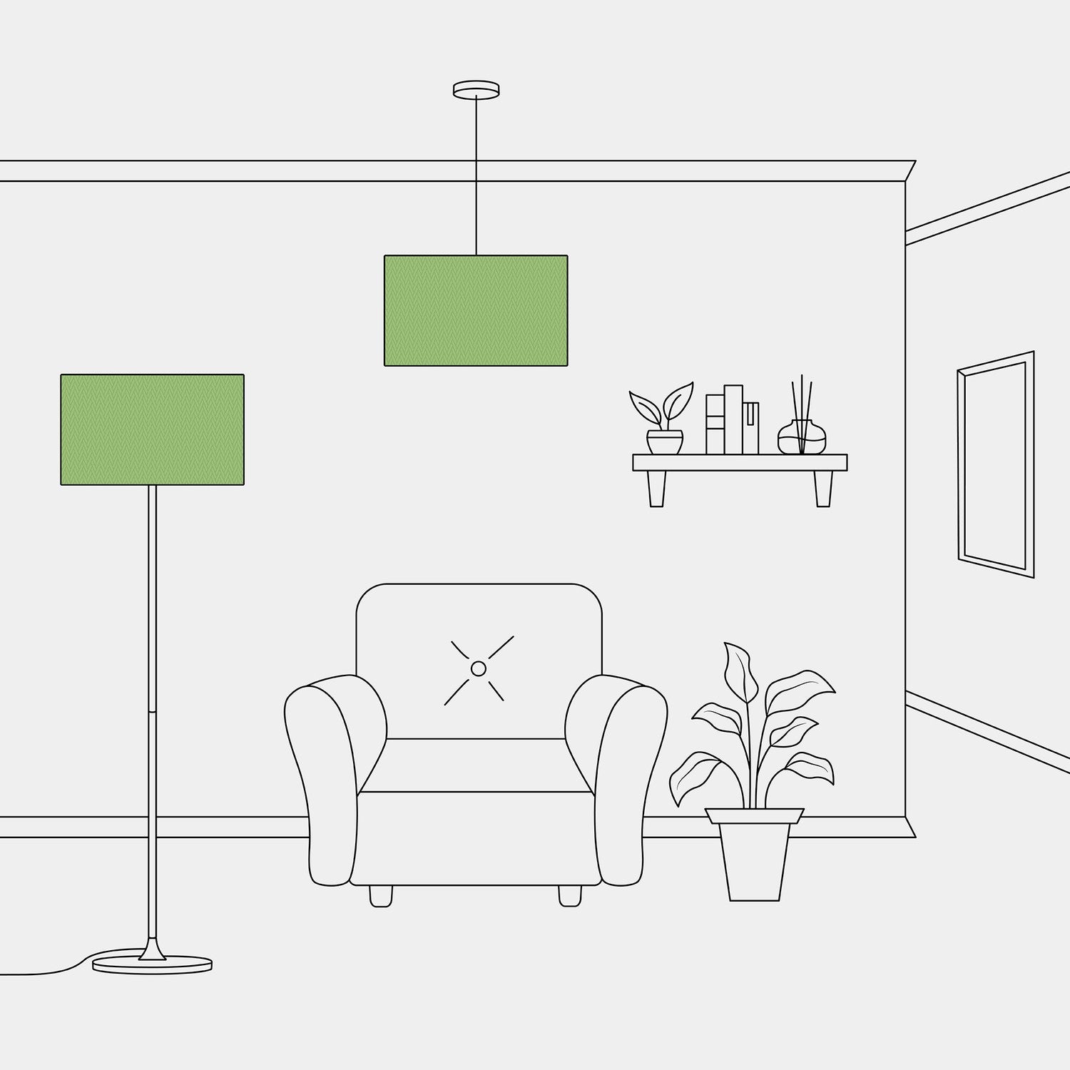 Paralume Cilindro XL in tessuto con attacco E27 - Made in Italy - Cinette Verde Pistacchio