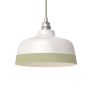 Paralume Coppa bicolore in ceramica Bianco e Verde salvia, collezione Materia - Made in Italy