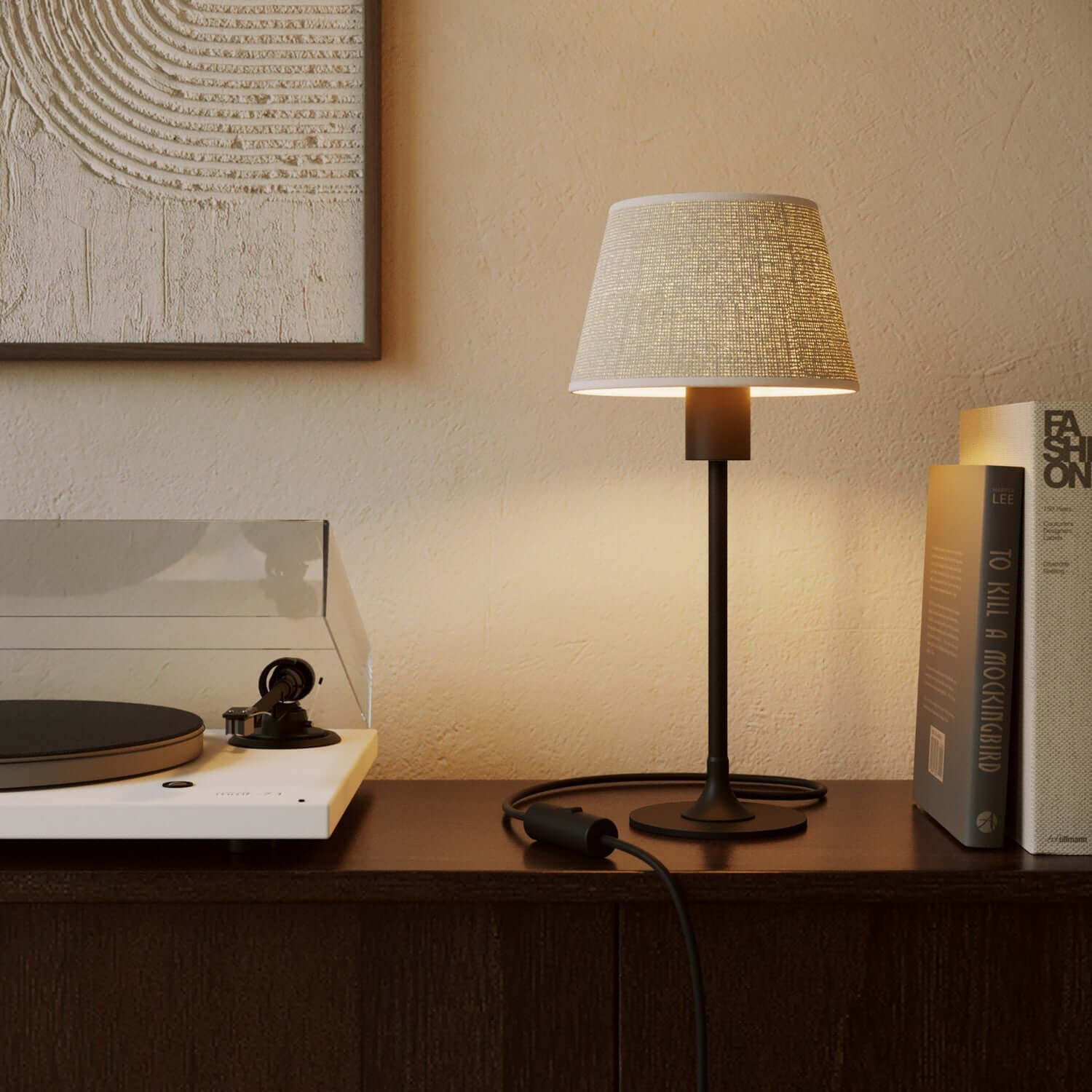 Paralume Impero con attacco E27 per lampada da tavolo o applique - Made in Italy - Juta chiara