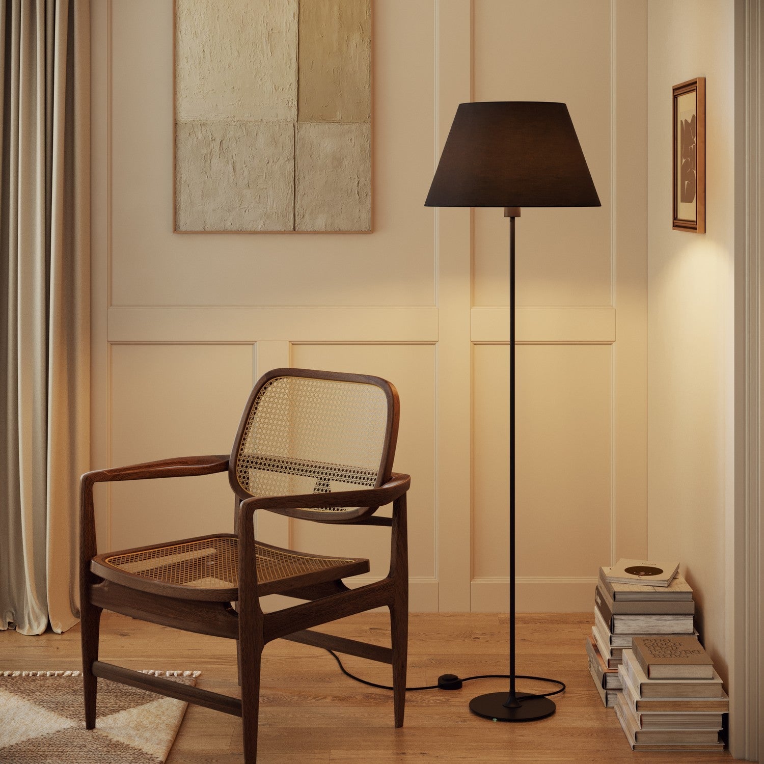 Paralume Impero L per lampada da tavolo o applique con attacco E27 - Made in Italy - Teletta Antracite