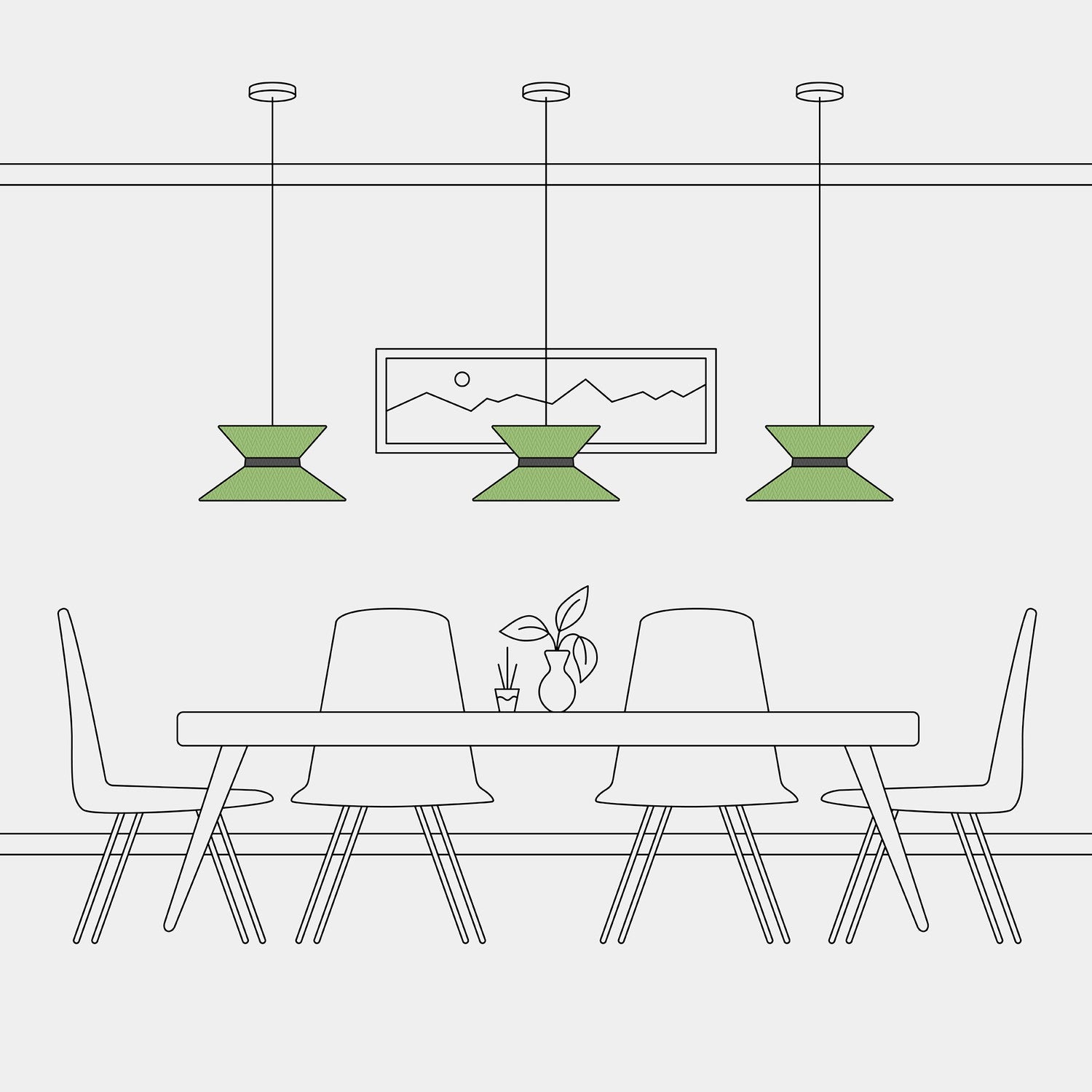 Paralume in tessuto Clessidra Cinette verde pistacchio - Made in Italy Teletta antracite