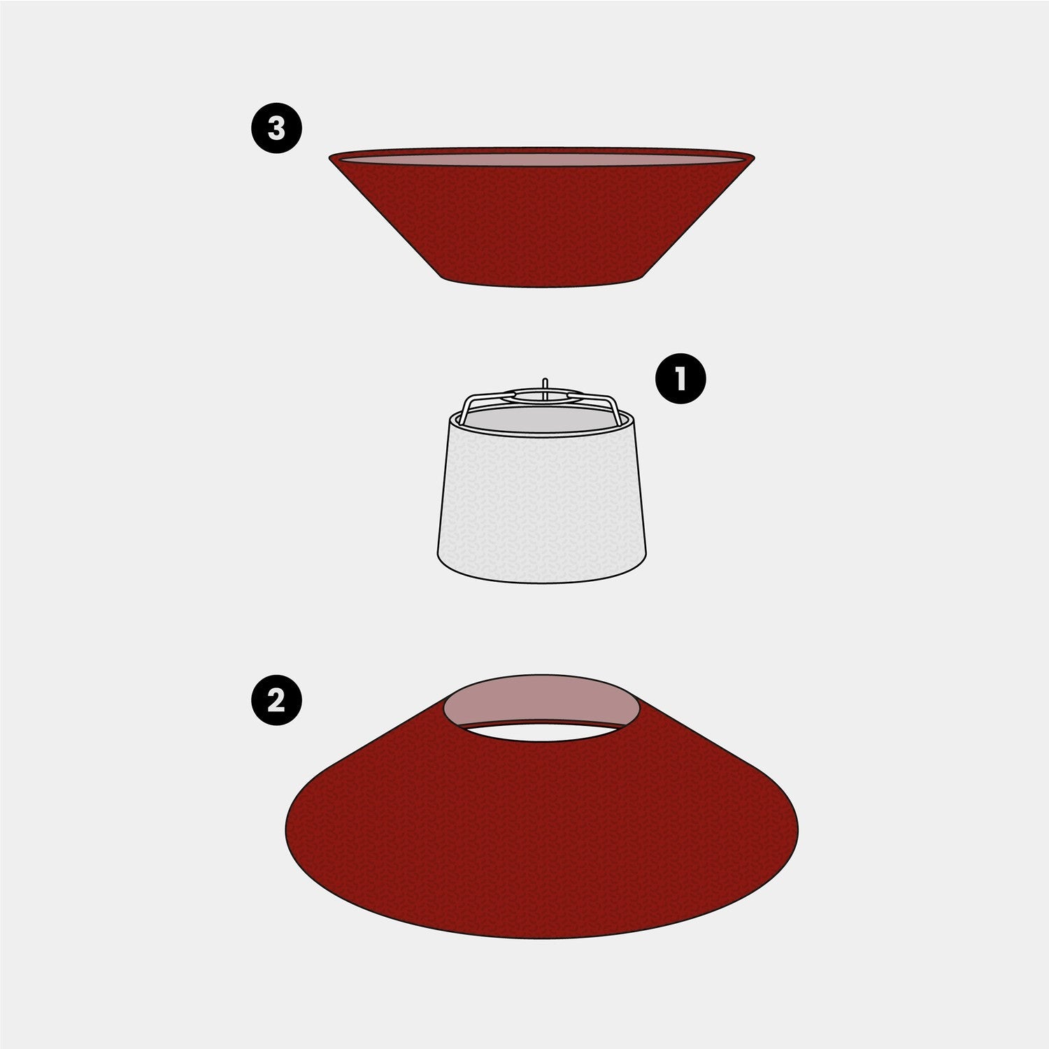 Paralume in tessuto Clessidra per lampada a sospensione - Lana Aragosta Lana sabbia