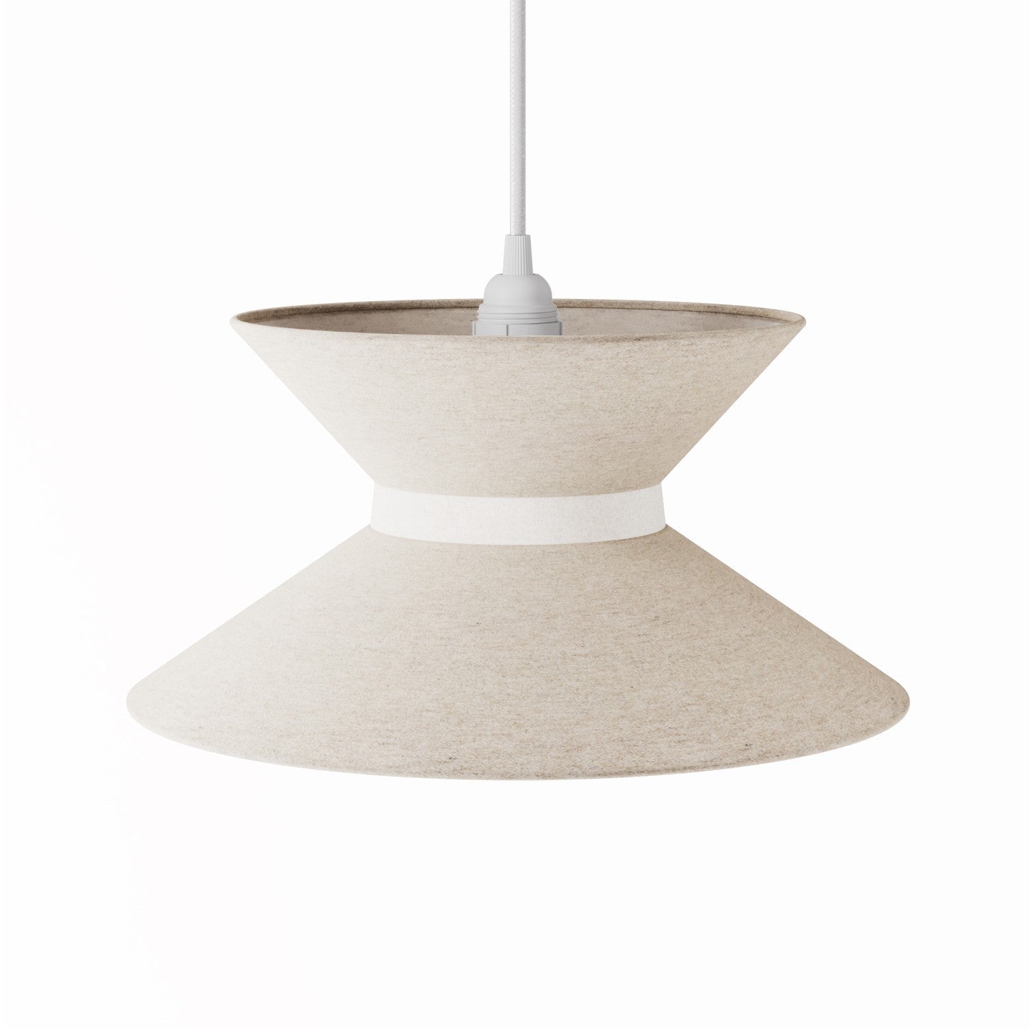 Paralume in tessuto Clessidra per lampada a sospensione - Lana Beige Lana sabbia
