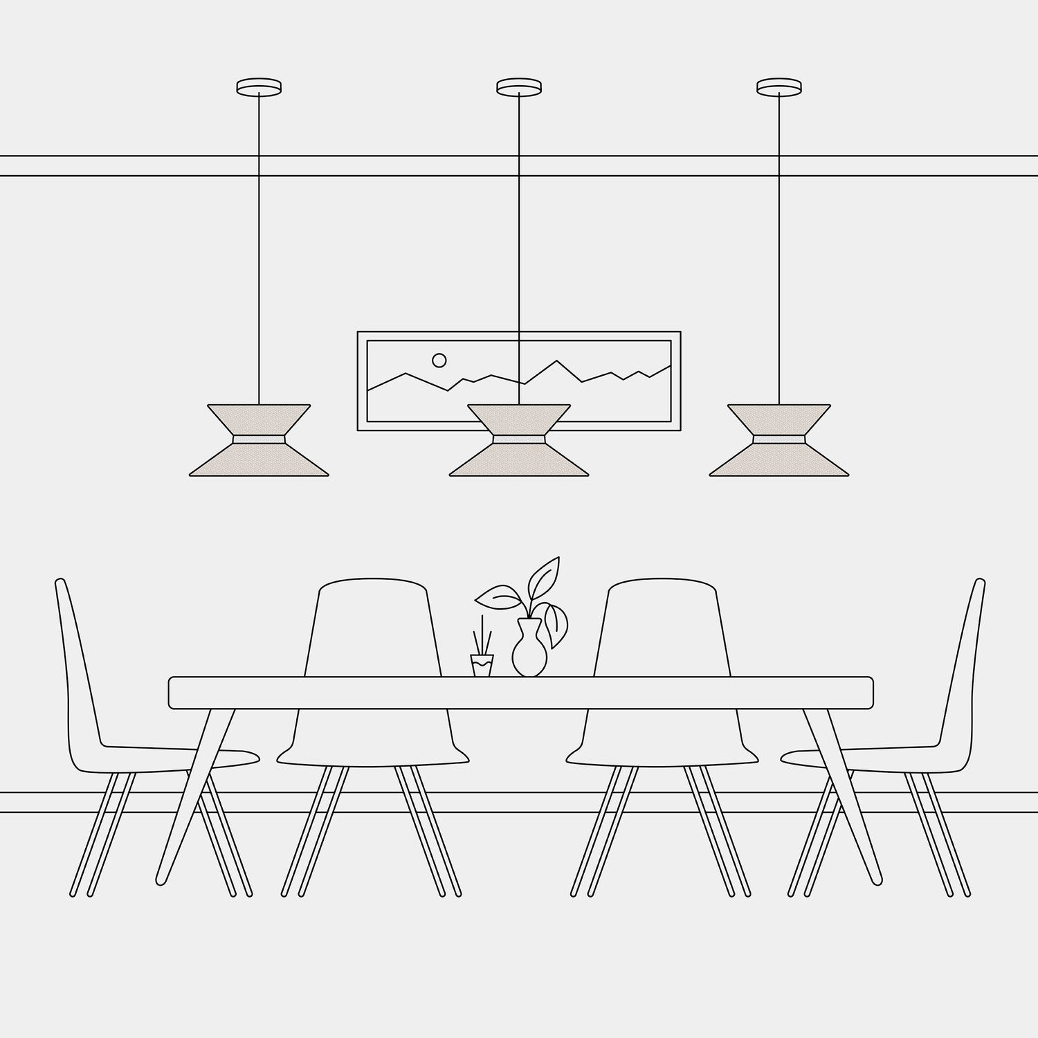 Paralume in tessuto Clessidra per lampada a sospensione - Lana Sabbia Lana sabbia