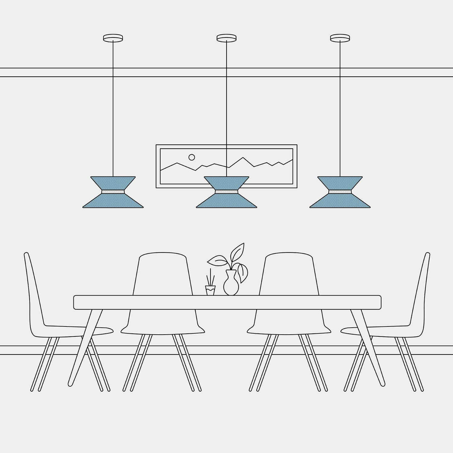 Paralume in tessuto Clessidra Teletta azzurro severo - Made in Italy Arenal sabbia