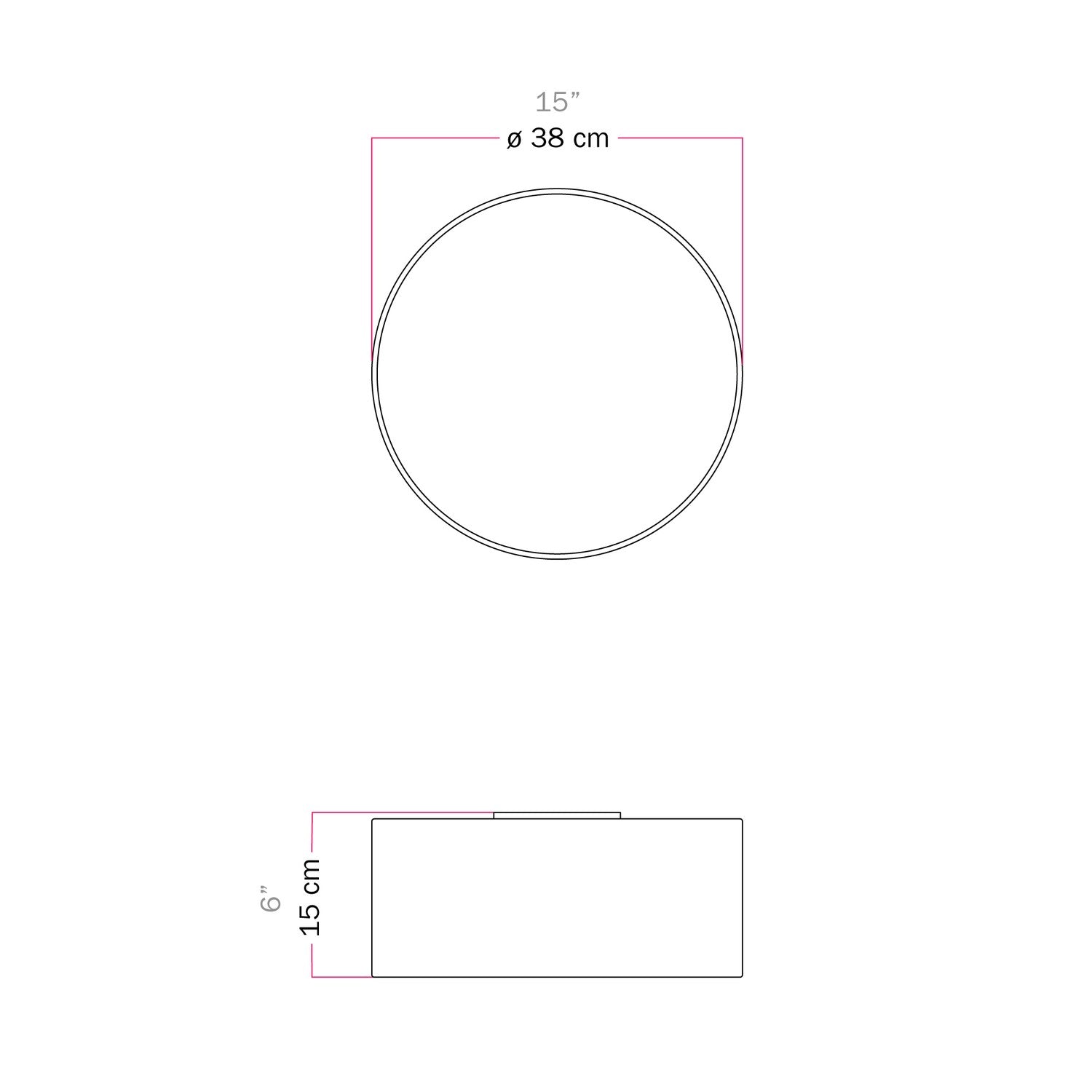 Plafoniera in tessuto Small Teletta antracite - Made in Italy