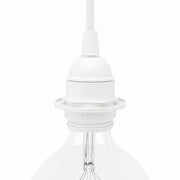 Portalampada E27 in termoplastica con camicia semifilettata, con terra e ghiera - Bianco