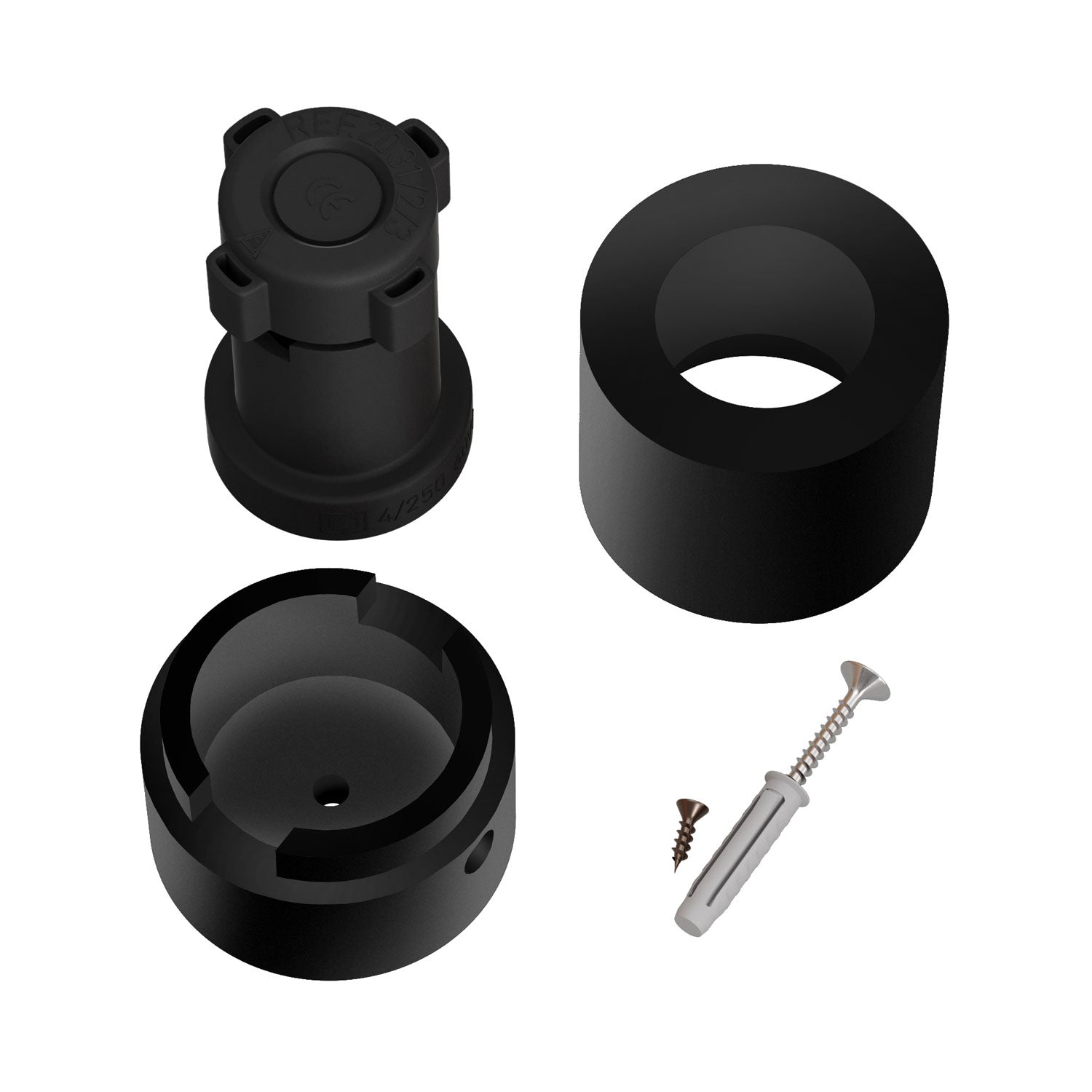 Portalampada in legno per cavo per catenaria e sistema Filé. Made in Italy - Nero