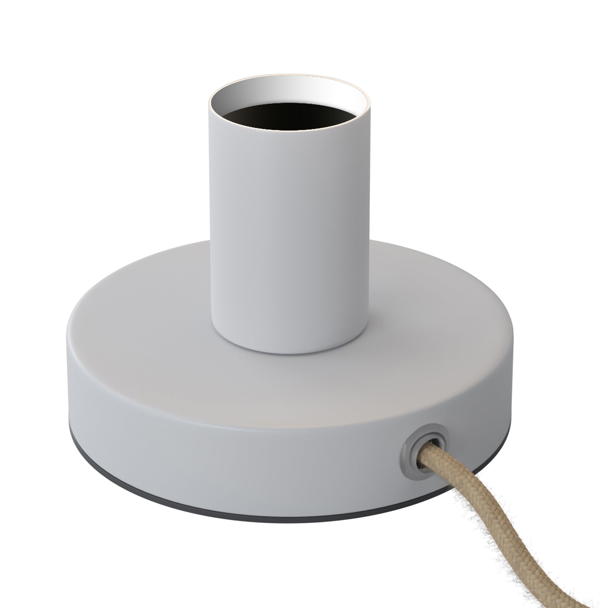 Posaluce - Lampada da tavolo in metallo e spina UK - Bianco opaco