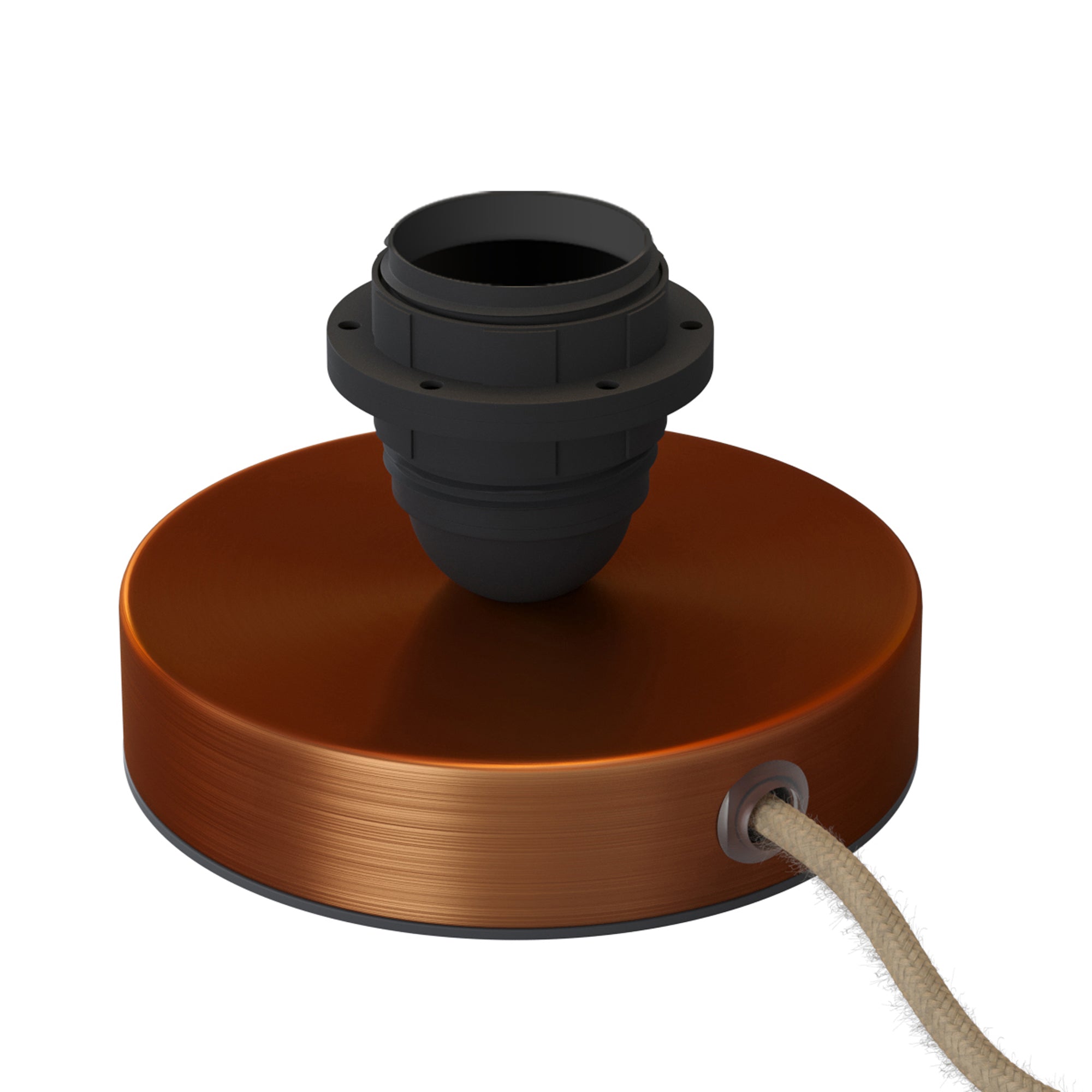 Posaluce per paralume - Lampada da tavolo in metallo e spina UK - Rame satinato