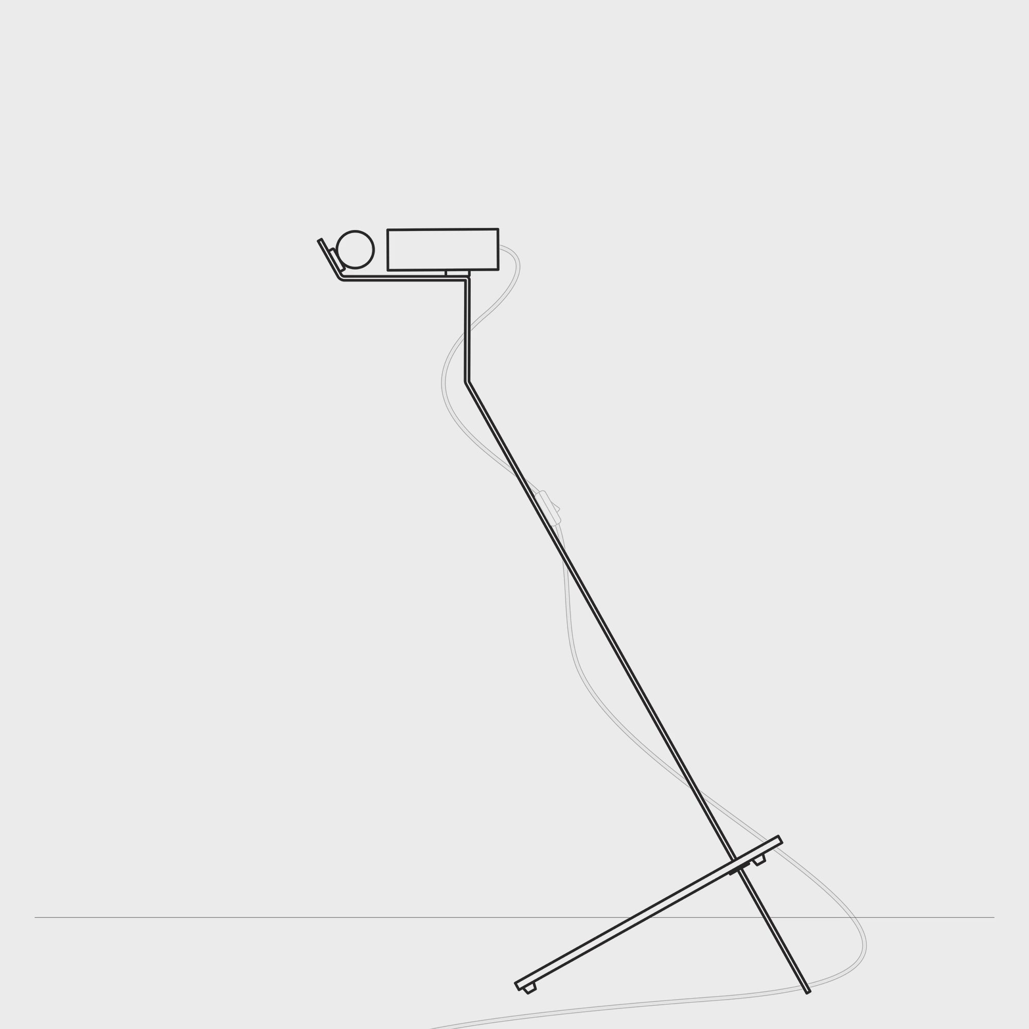 Load video: Tilting floor lamp with adjustable magnetic Spotlight and UK Plug - Mario Tube - Blue