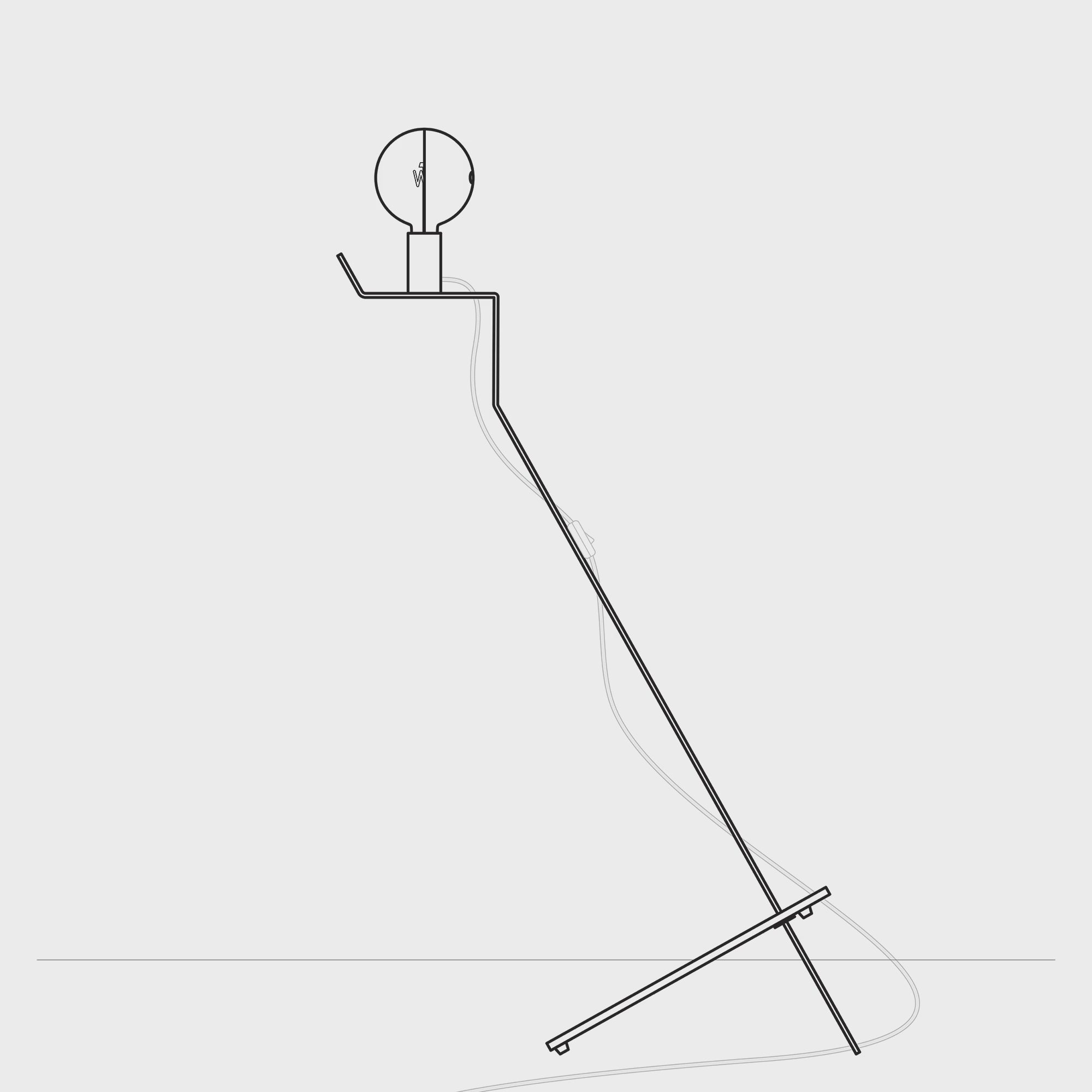 Load video: Adjustable floor lamp with painted LED G125 Light bulb and UK Plug - Mario Talia - Black