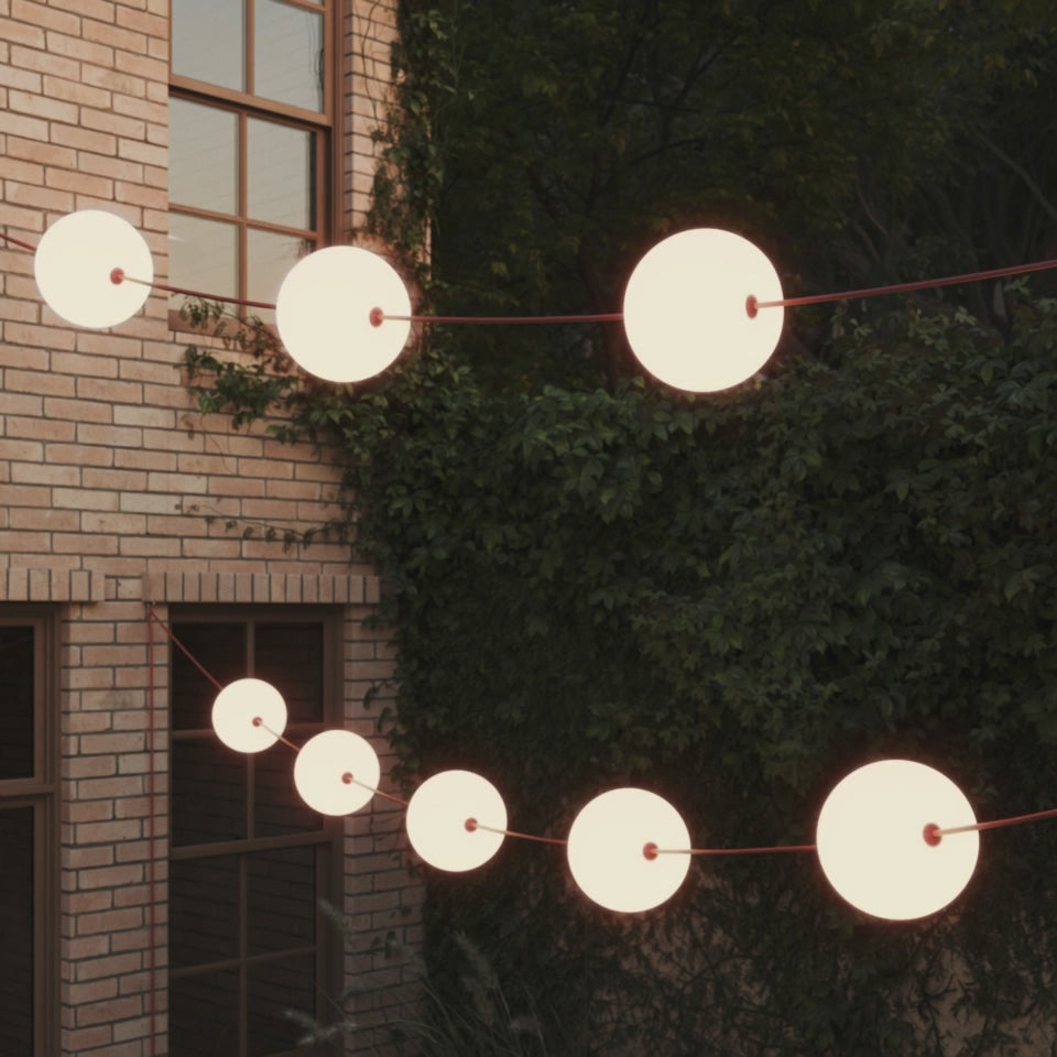 Load video: Outdoor String Light 12 light points IP67 Olive Green with UK Plug - Marina12 Cherry