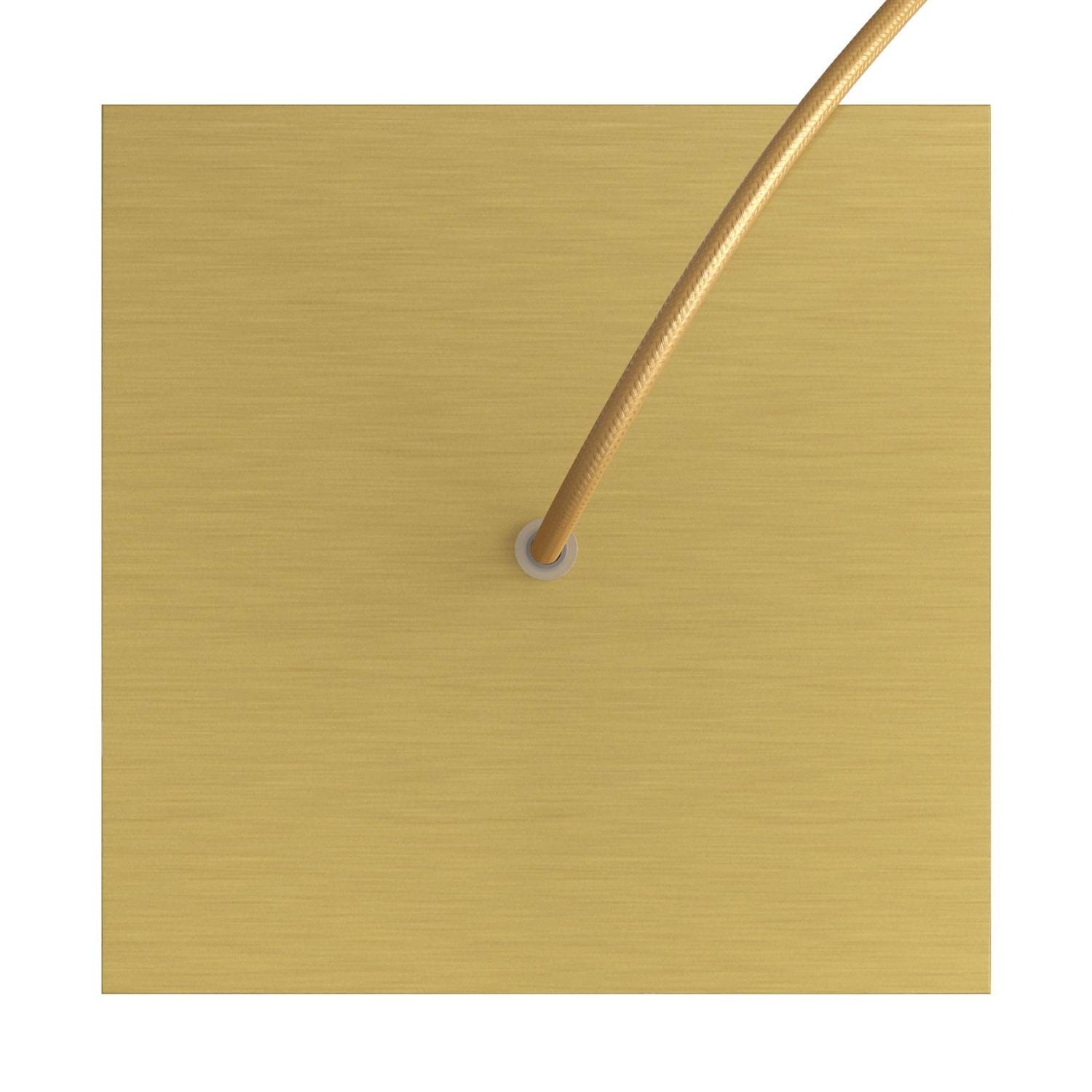 Rosone Rose-One quadrato, 200 mm con 1 foro e 4 fori laterali - Dibond Ottone satinato Bianco