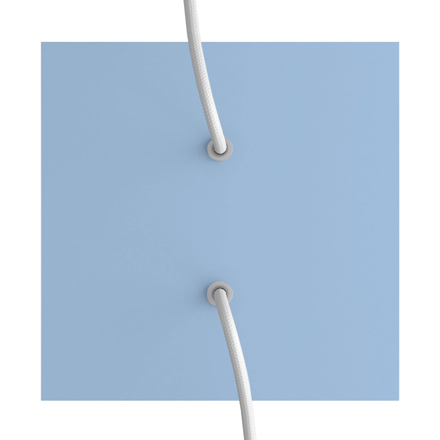 Rosone Rose-One quadrato, 200 mm con 2 fori e 4 fori laterali - Blu carta da zucchero Bianco