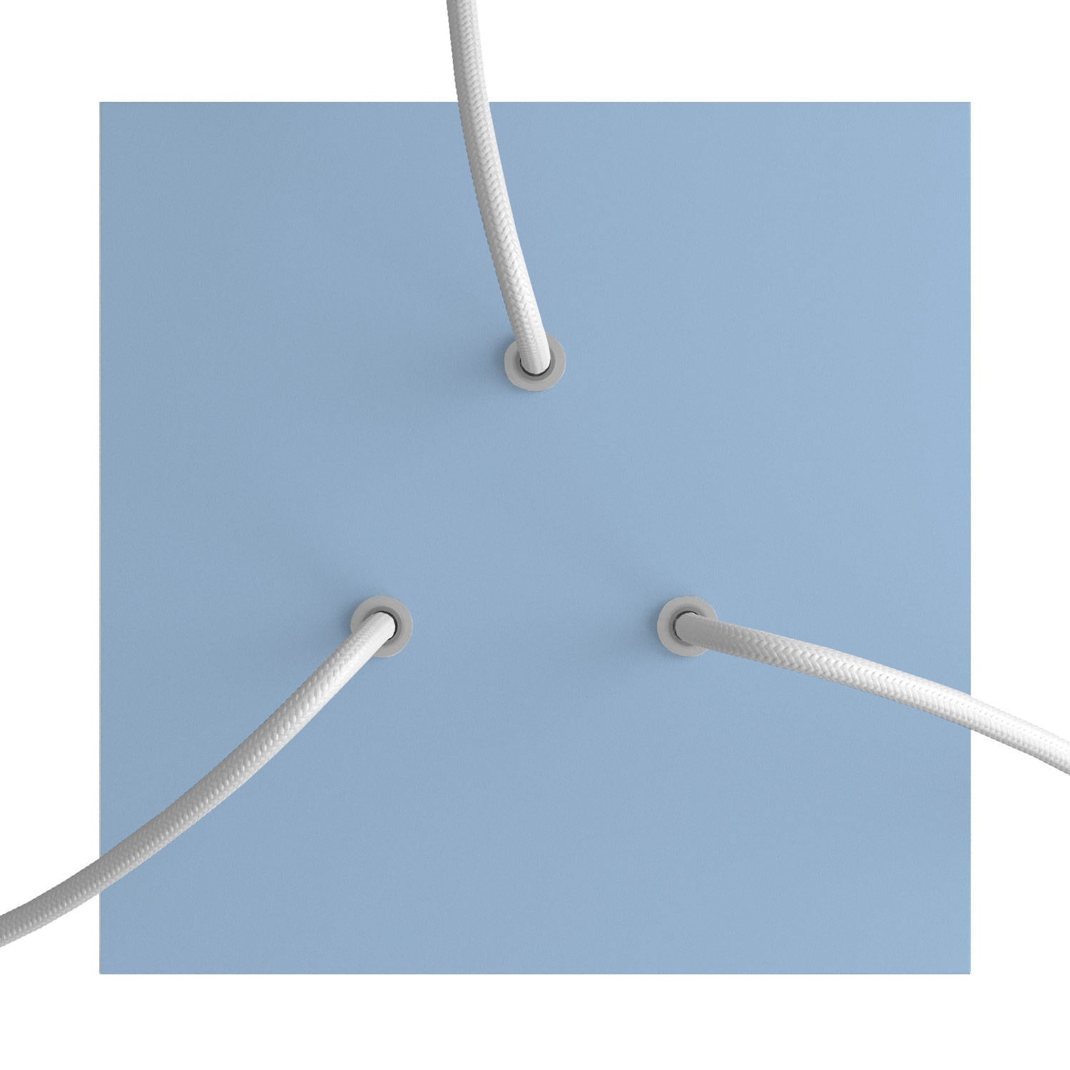 Rosone Rose-One quadrato, 200 mm con 3 fori e 4 fori laterali - Blu carta da zucchero Bianco