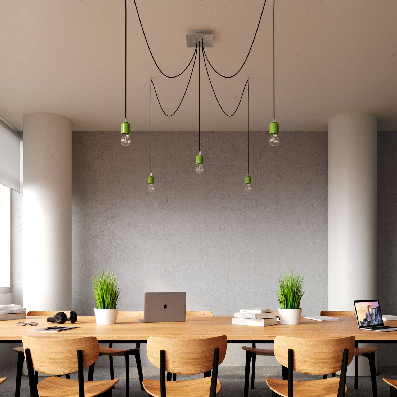 Rosone Rose-One quadrato, 200 mm con 5 fori e 4 fori laterali - Bianco opaco Bianco