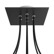 Rosone Rose-One quadrato, 200 mm con 7 fori e 4 fori laterali - Nero opaco Bianco