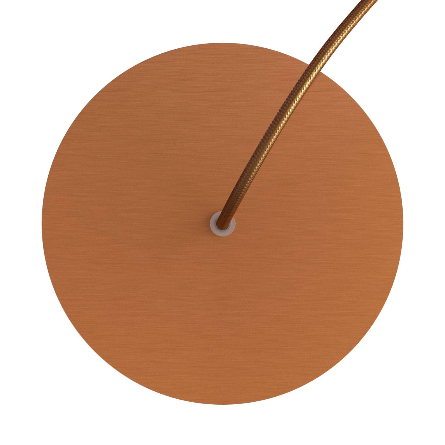 Rosone Rose-One rotondo, diametro 200 mm con 1 foro e 4 fori laterali - Dibond Rame satinato Bianco