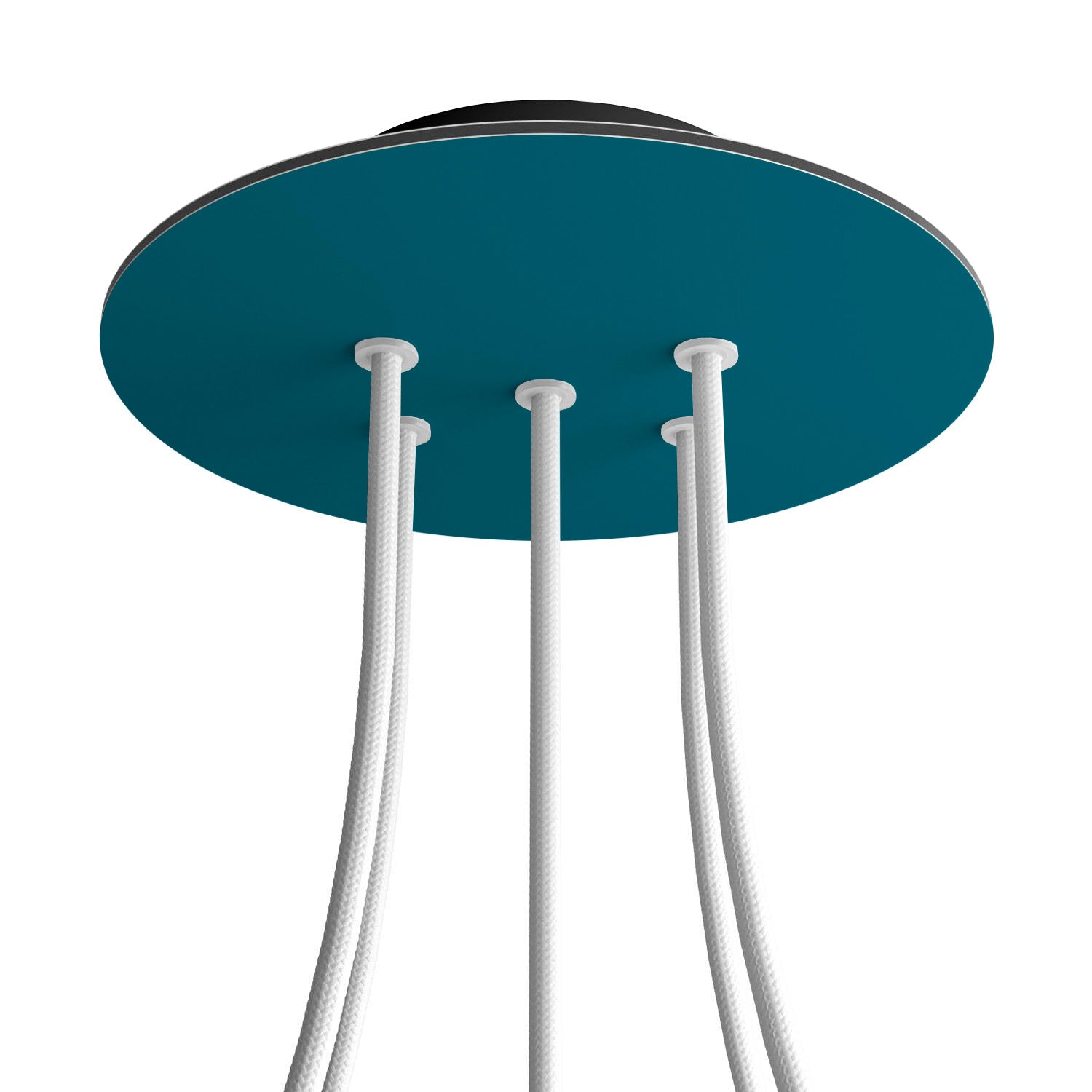 Rosone Rose-One rotondo, diametro 200 mm con 5 fori e 4 fori laterali - Petrolio Nero