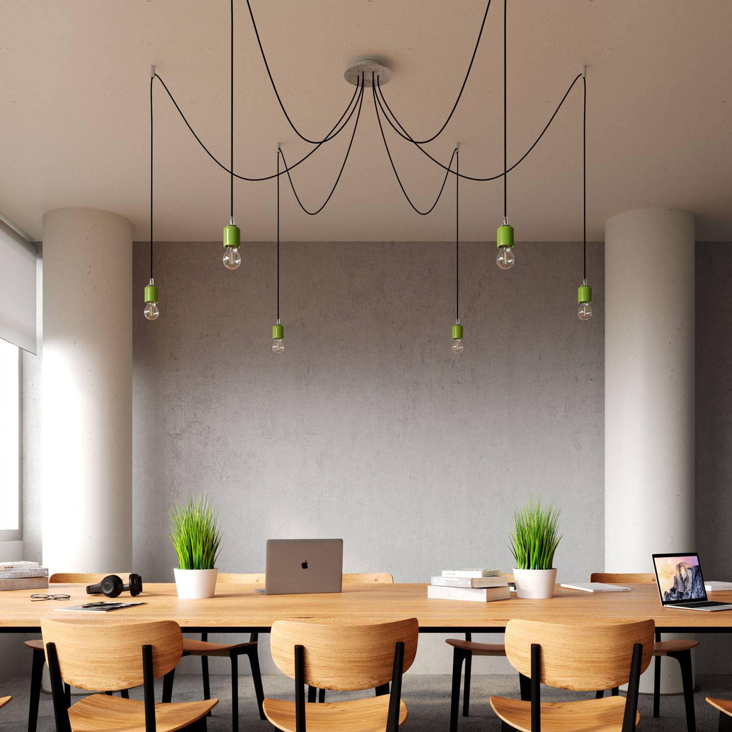 Rosone Rose-One rotondo, diametro 200 mm con 6 fori e 4 fori laterali - Dibond Acciaio satinato Bianco