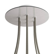 Rosone Rose-One rotondo, diametro 200 mm con 7 fori e 4 fori laterali - Dibond Acciaio satinato Bianco