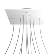 Rosone XXL Rose-One quadrato, 400 mm con 10 fori e 4 fori laterali - Bianco opaco Bianco