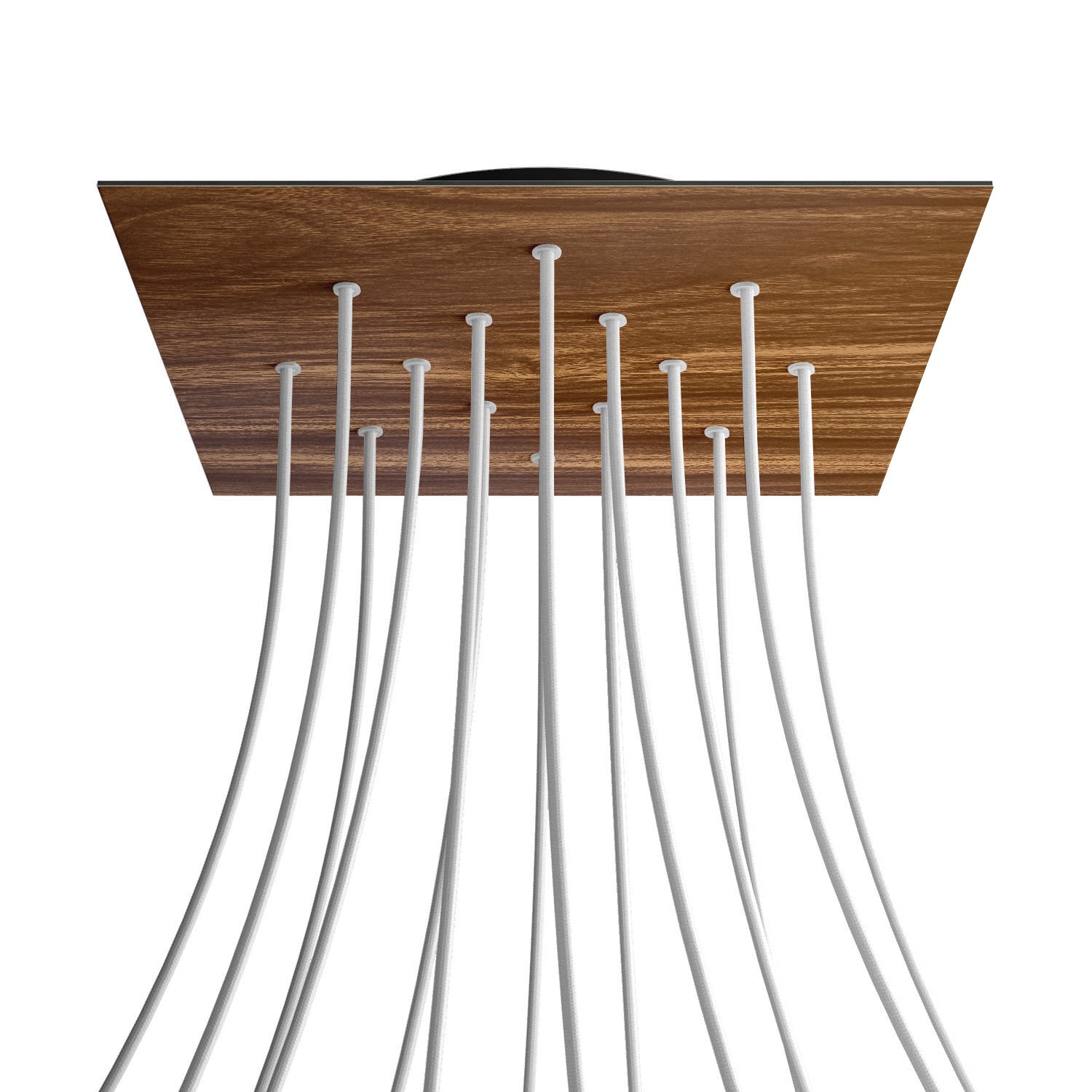 Rosone XXL Rose-One quadrato, 400 mm con 14 fori e 4 fori laterali - Legno Nero