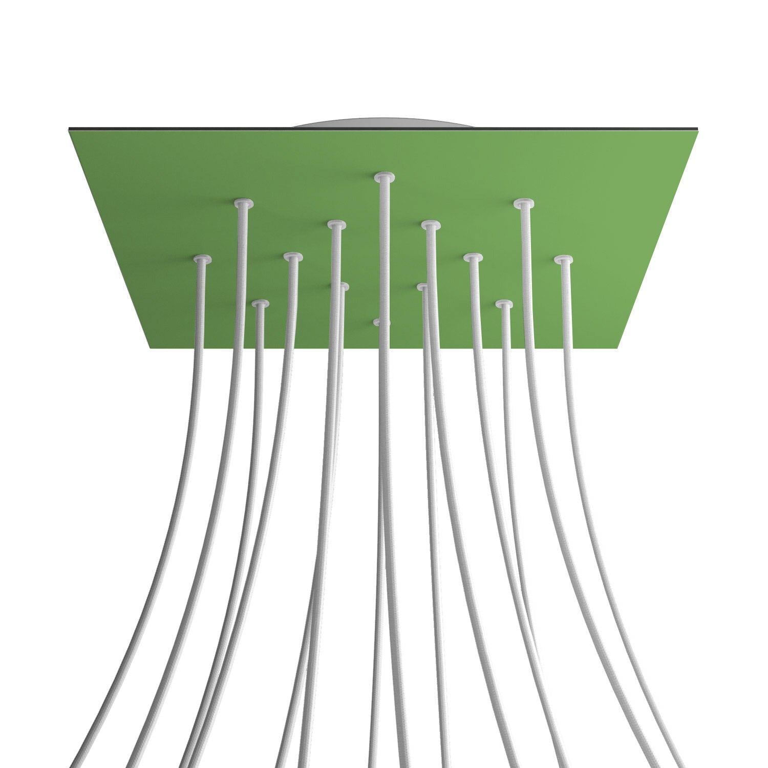 Rosone XXL Rose-One quadrato, 400 mm con 14 fori e 4 fori laterali - Verde prato Bianco