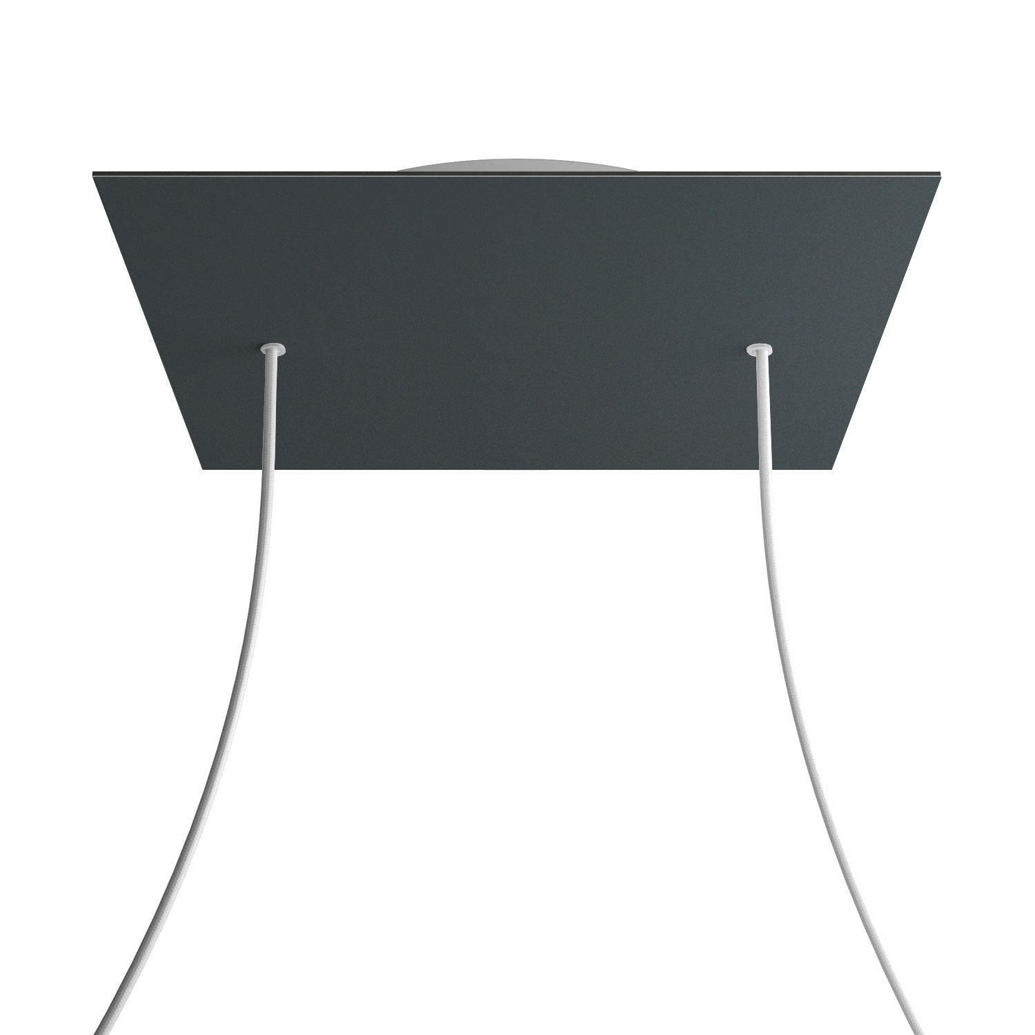 Rosone XXL Rose - One quadrato, 400 mm con 2 fori e 4 fori laterali - Antracite - Creative Cables