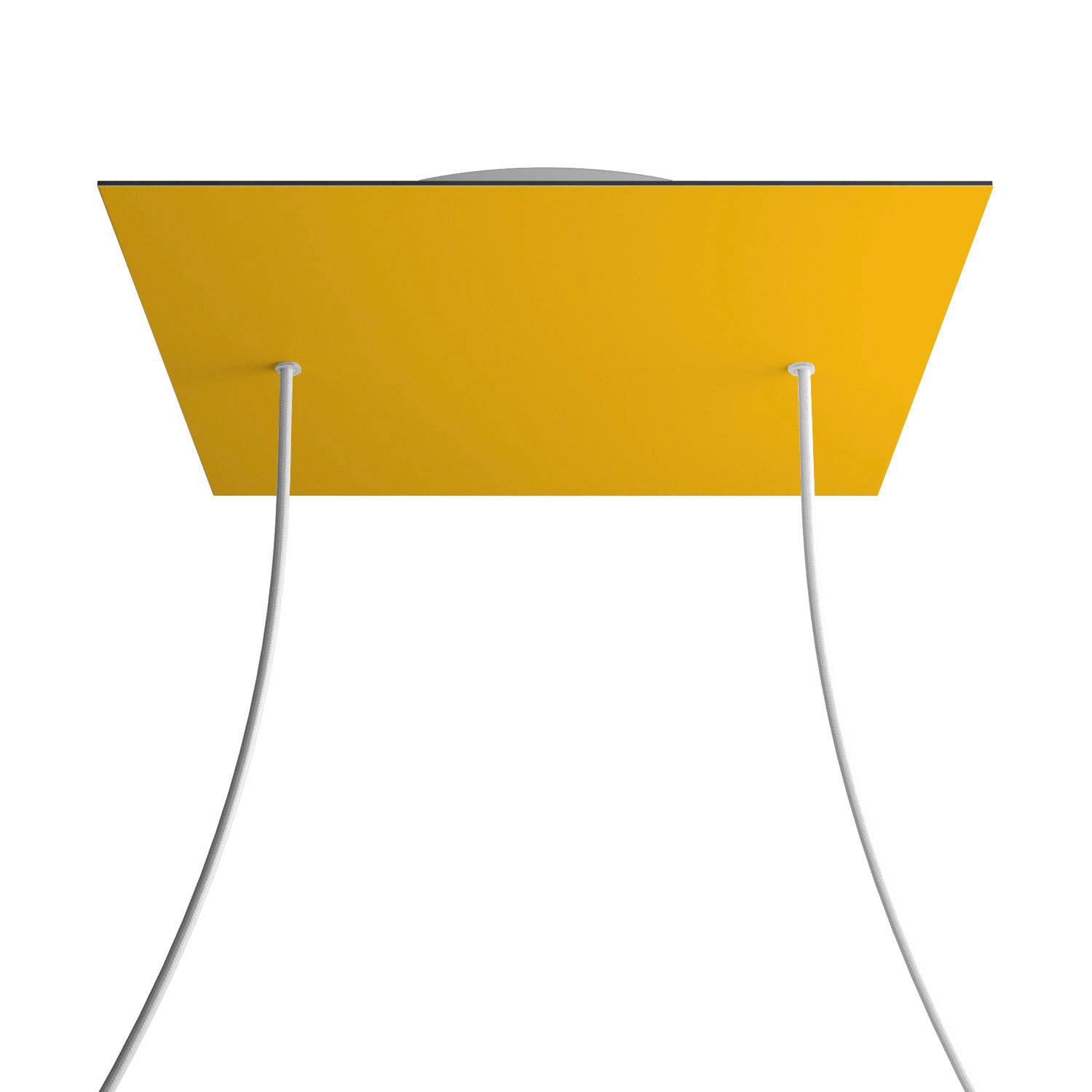 Rosone XXL Rose-One quadrato, 400 mm con 2 fori e 4 fori laterali - Mostarda Bianco