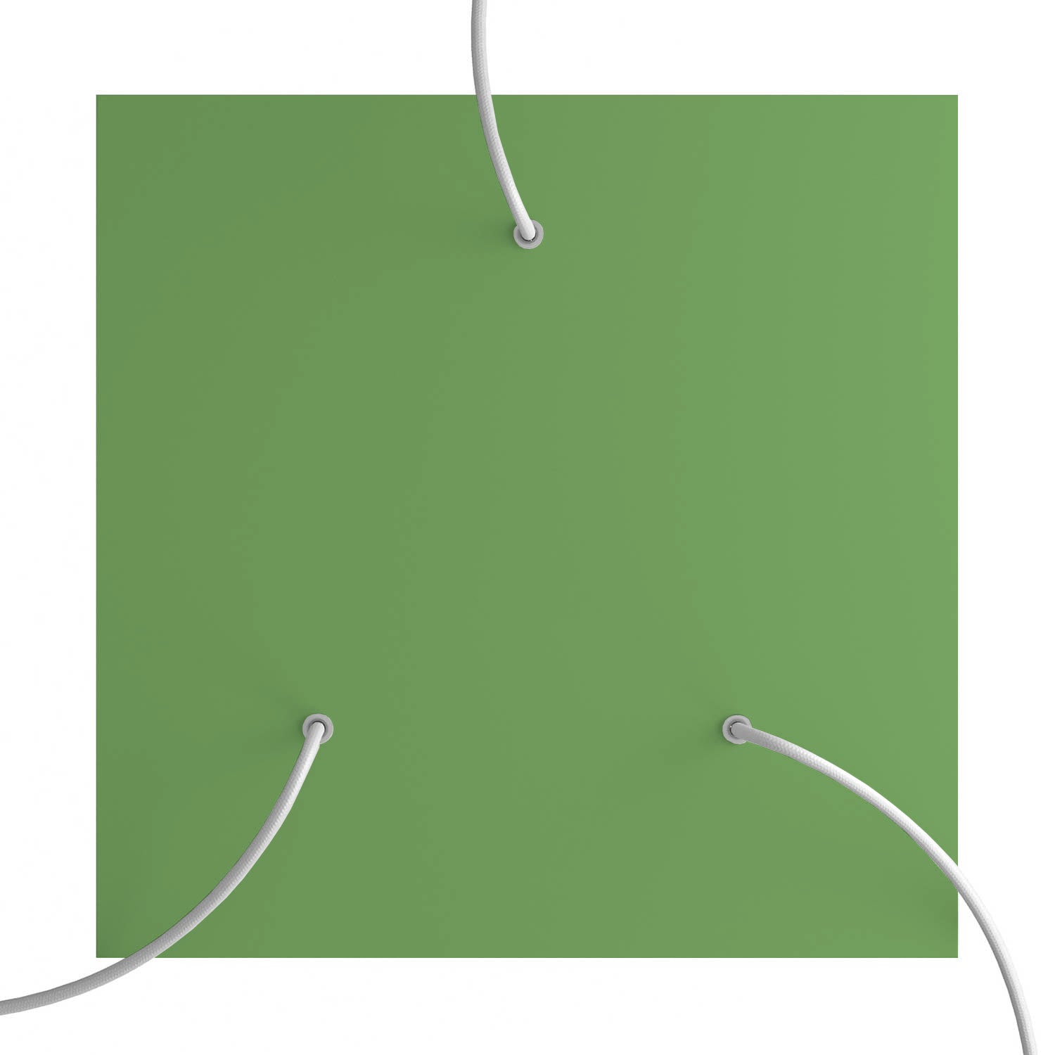 Rosone XXL Rose-One quadrato, 400 mm con 3 fori e 4 fori laterali - Verde prato Bianco