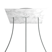 Rosone XXL Rose-One quadrato, 400 mm con 3 fori in linea e 4 fori laterali - Marmo Carrara Bianco