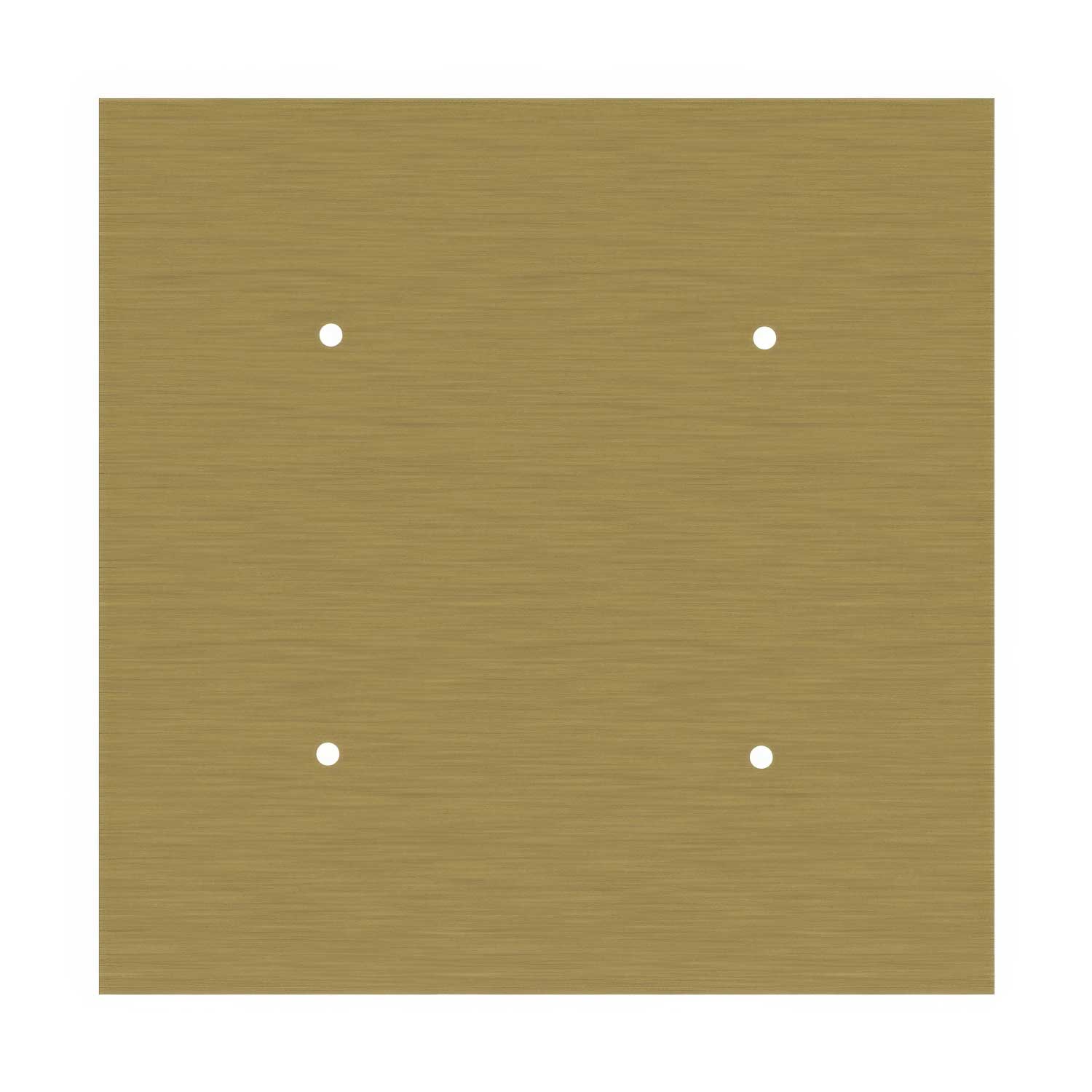 Rosone XXL Rose-One quadrato, 400 mm con 4 fori e 4 fori laterali - Dibond Ottone satinato Bianco