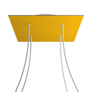 Rosone XXL Rose-One quadrato, 400 mm con 4 fori e 4 fori laterali - Mostarda Bianco