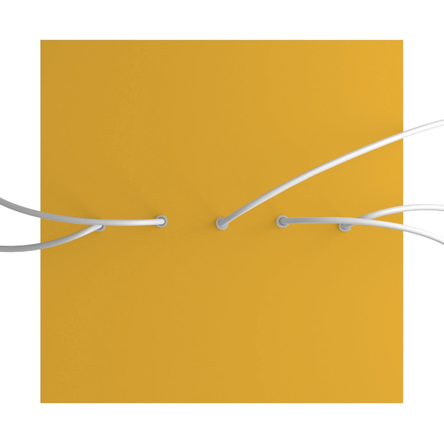 Rosone XXL Rose-One quadrato, 400 mm con 5 fori in linea e 4 fori laterali - Mostarda Bianco