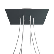 Rosone XXL Rose-One quadrato, 400 mm con 6 fori e 4 fori laterali - Antracite Bianco