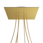 Rosone XXL Rose-One quadrato, 400 mm con 6 fori e 4 fori laterali - Dibond Ottone satinato Bianco