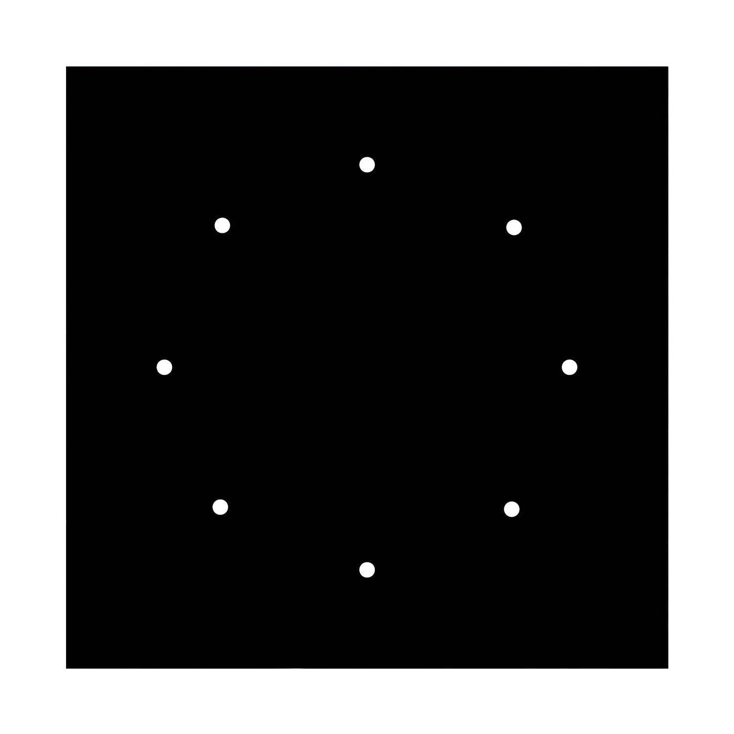 Rosone XXL Rose-One quadrato, 400 mm con 8 fori e 4 fori laterali - Nero opaco Bianco