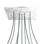 Rosone XXL Rose-One quadrato, 400 mm con 9 fori a X e 4 fori laterali - Marmo Carrara Bianco