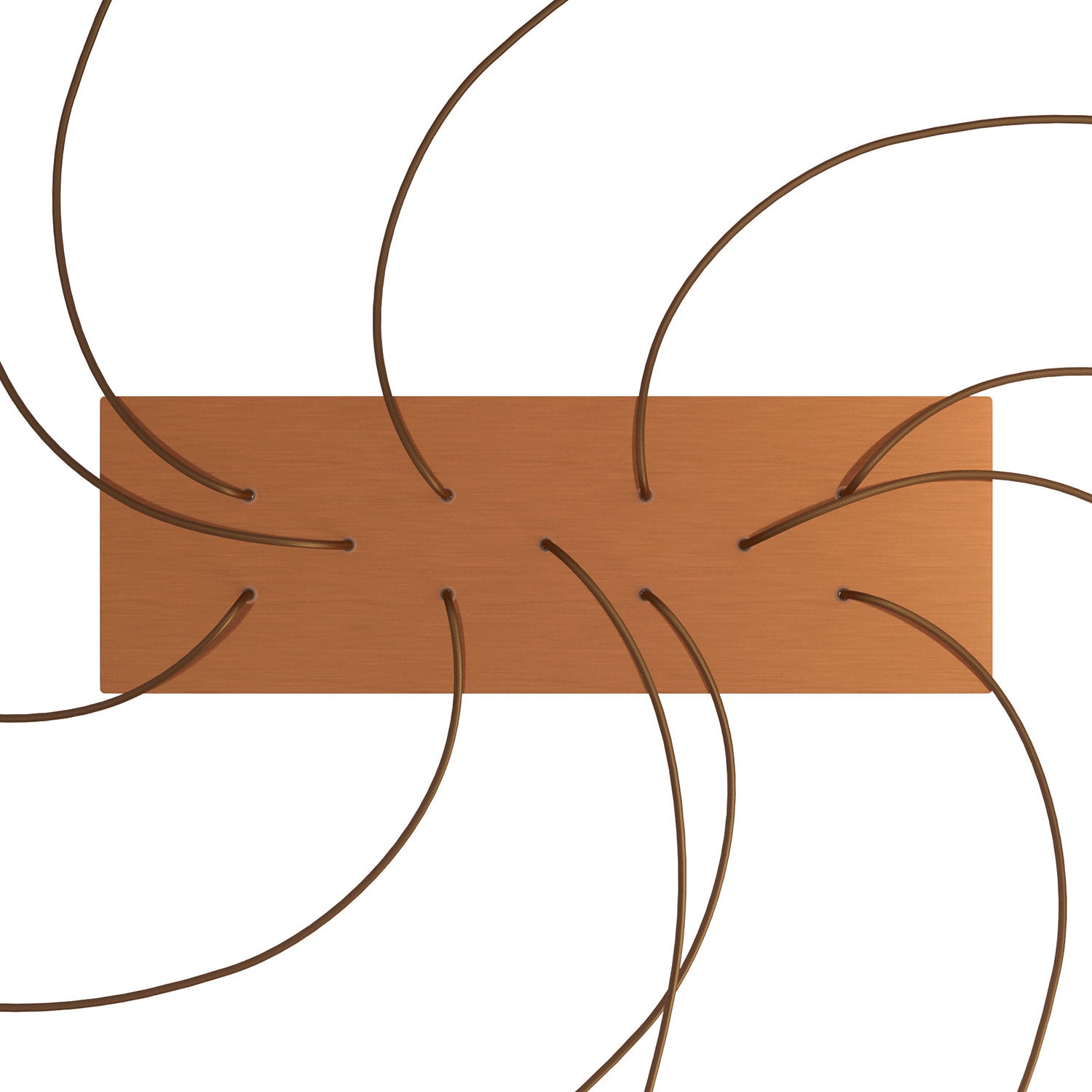 Rosone XXL Rose-One rettangolare a 11 fori e 6 fori laterali, dimensioni 675 x 225 mm - Dibond Rame satinato Bianco