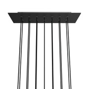 Rosone XXL Rose-One rettangolare a 14 fori e 6 fori laterali, dimensioni 675 x 225 mm - Dibond Nero opaco Bianco