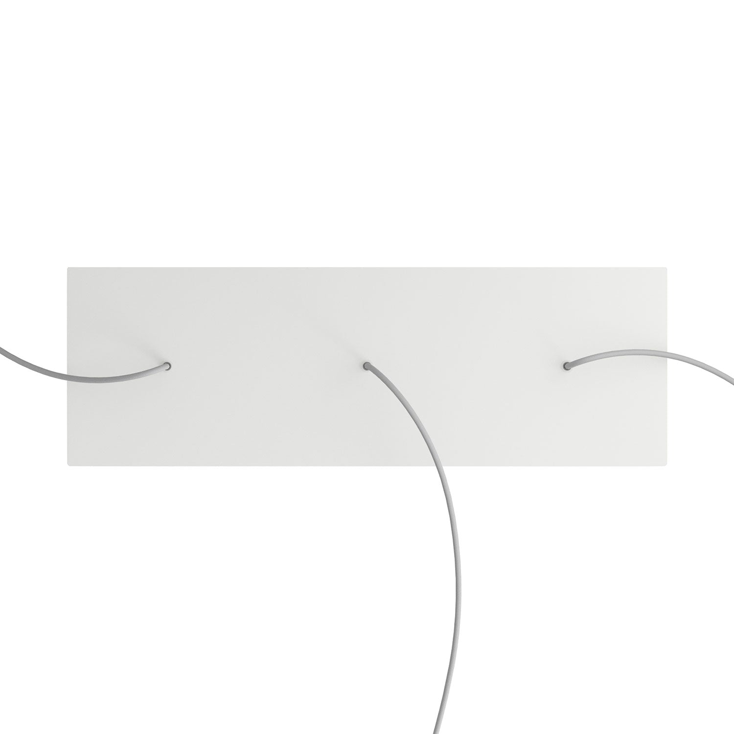 Rosone XXL Rose - One rettangolare a 3 fori in linea e 6 fori laterali, dimensioni 675 x 225 mm - Dibond Bianco opaco - Creative Cables