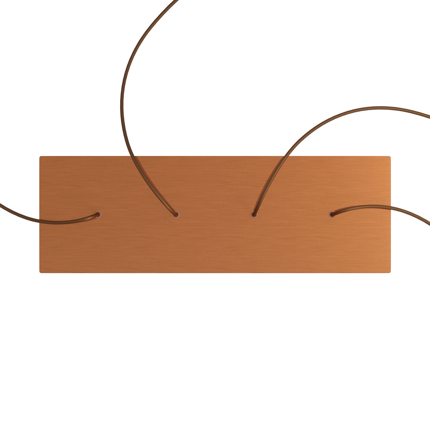 Rosone XXL Rose-One rettangolare a 4 fori in linea e 6 fori laterali, dimensioni 675 x 225 mm - Dibond Rame satinato Bianco