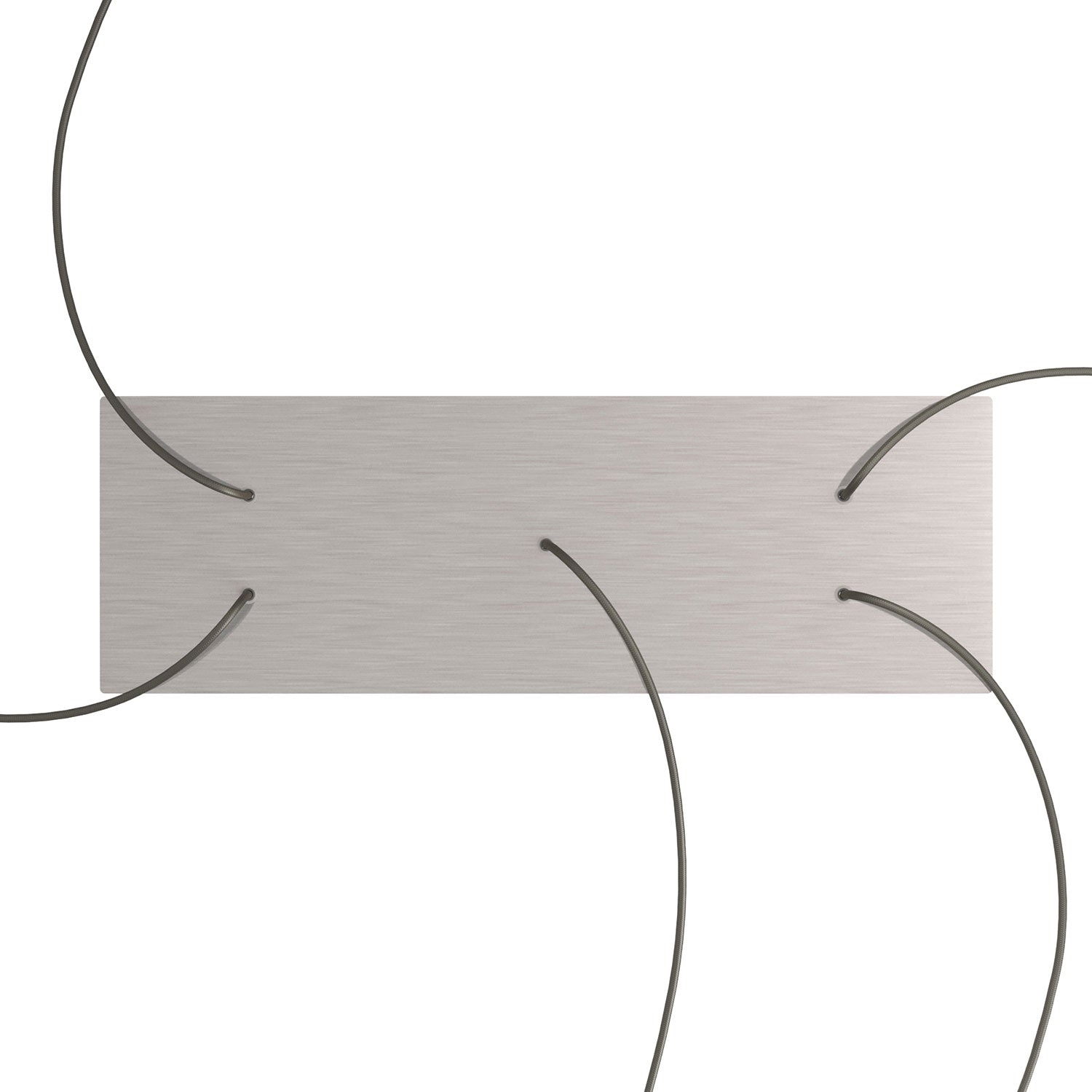 Rosone XXL Rose-One rettangolare a 5 fori e 6 fori laterali, dimensioni 675 x 225 mm - Dibond Acciaio satinato Bianco