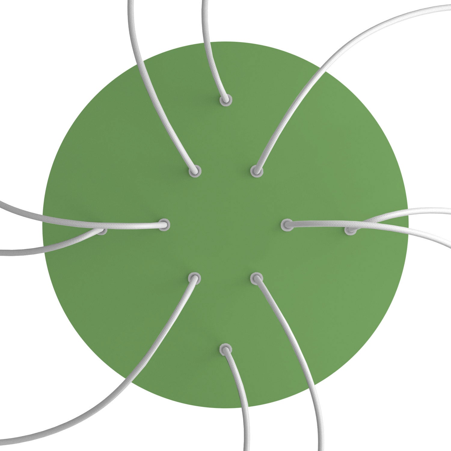 Rosone XXL Rose-One rotondo, diametro 400 mm con 10 fori e 4 fori laterali - Verde prato Bianco