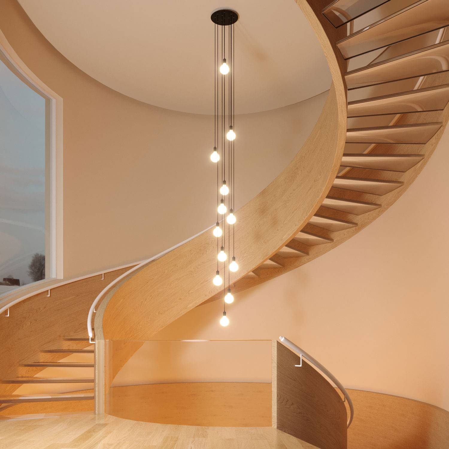 Rosone XXL Rose-One rotondo, diametro 400 mm con 12 fori e 4 fori laterali - Blu carta da zucchero Bianco