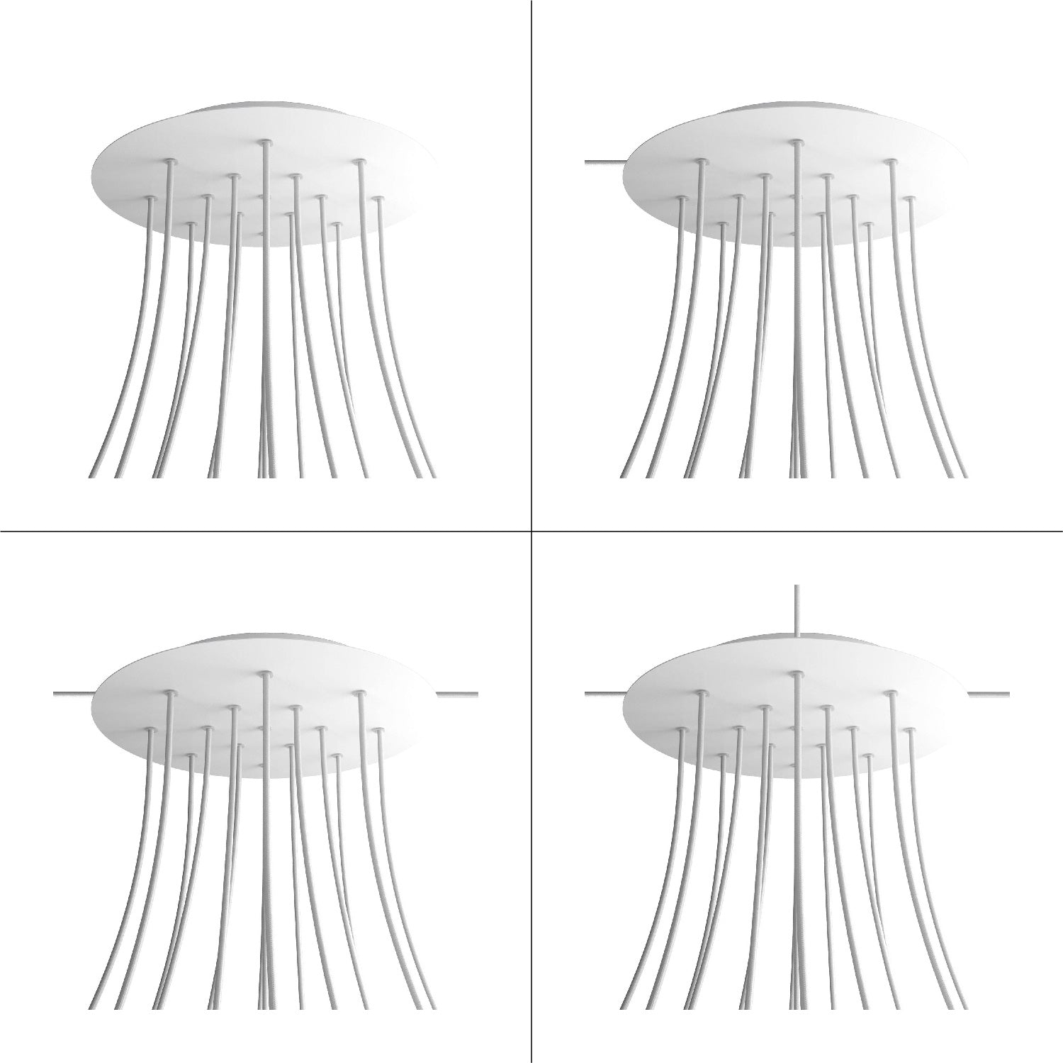 Rosone XXL Rose-One rotondo, diametro 400 mm con 15 fori e 4 fori laterali - Verde prato Bianco