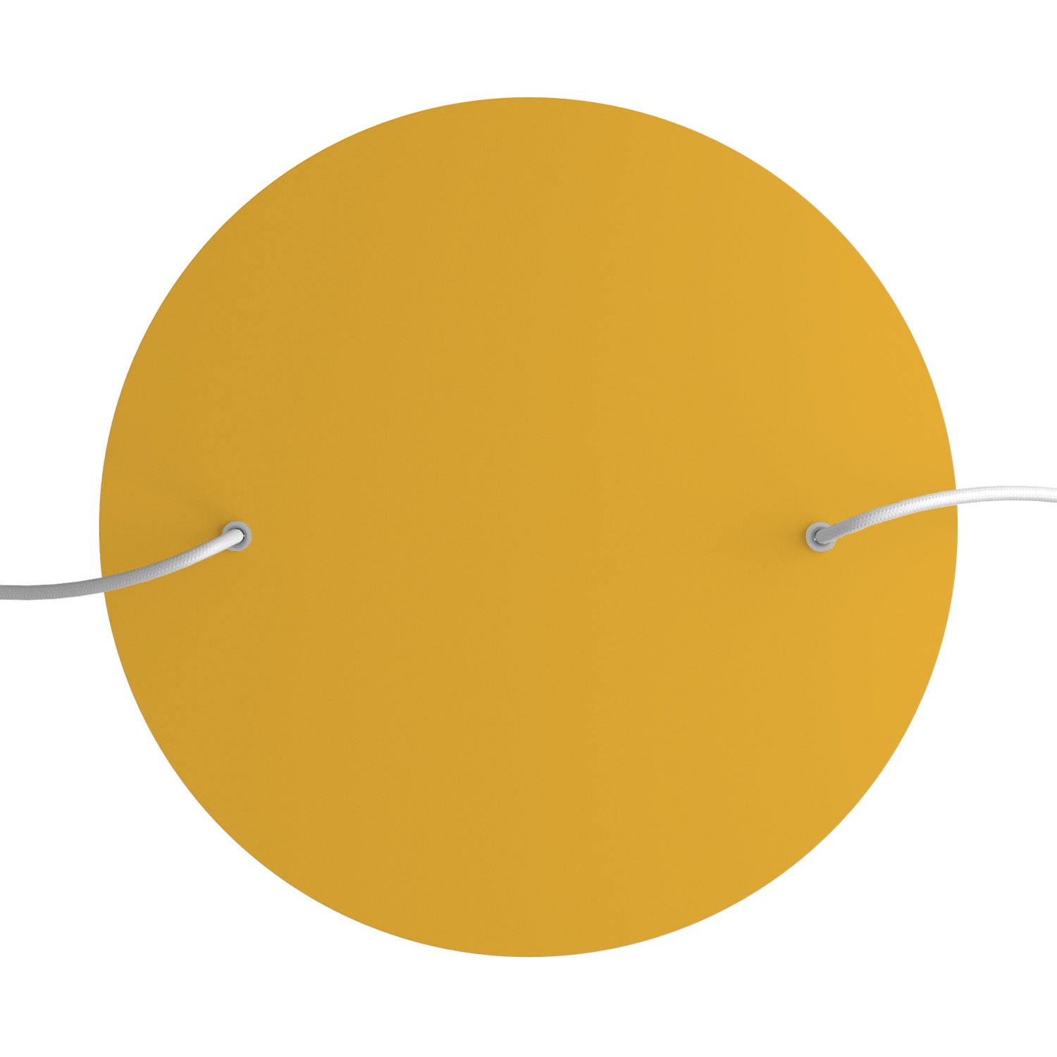 Rosone XXL Rose-One rotondo, diametro 400 mm con 2 fori e 4 fori laterali - Mostarda Bianco