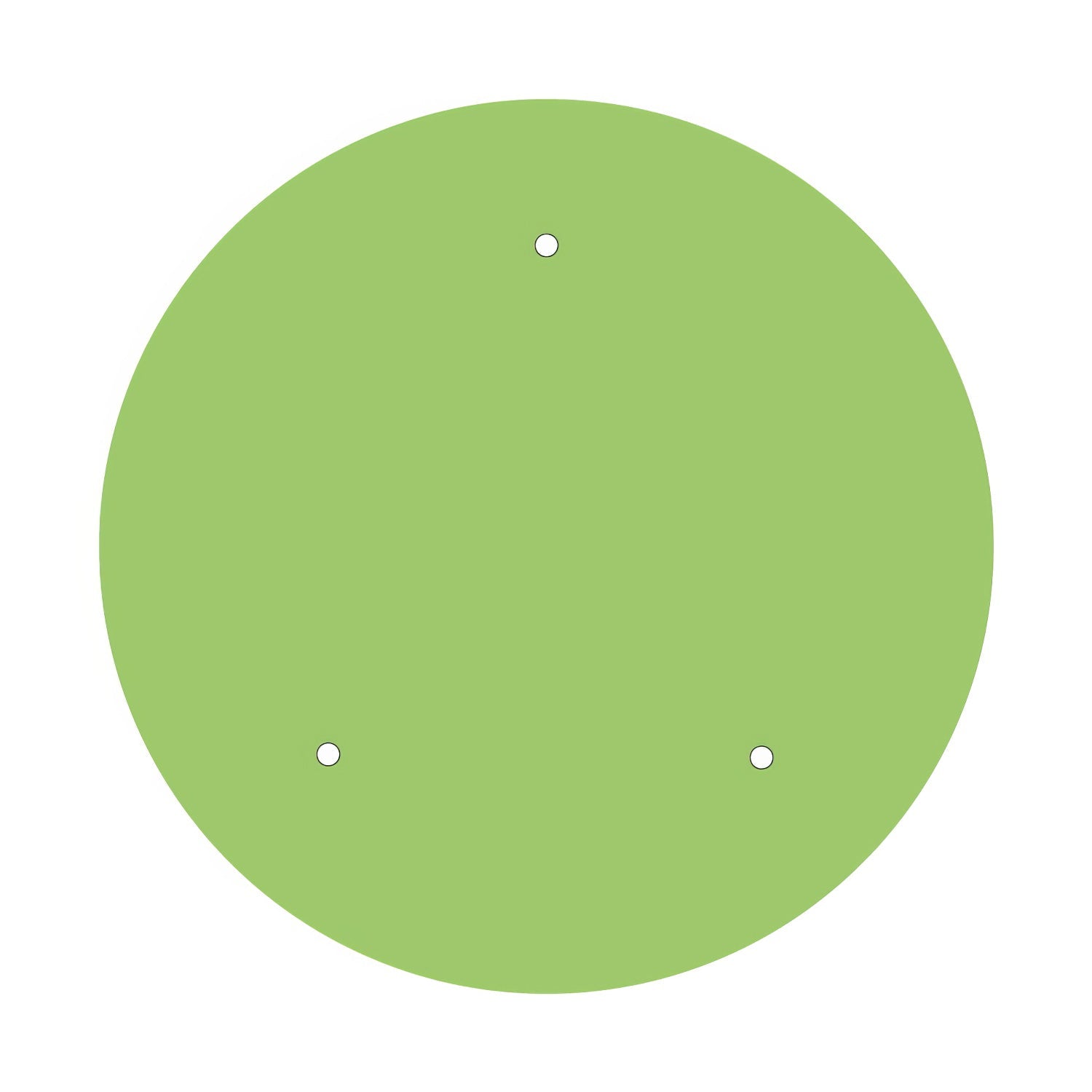 Rosone XXL Rose-One rotondo, diametro 400 mm con 3 fori e 4 fori laterali - Verde prato Bianco